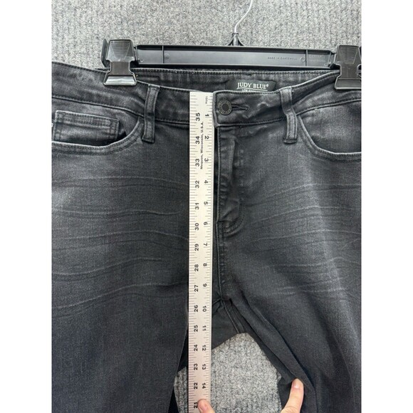 Judy Blue Slim Fit Jeans Womens 9/29 Black Distressed Raw Hem Stretch JB88137 - Picture 7 of 10